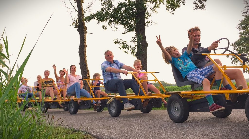 De skeltertrein is een groepsfiets voor grote groepen