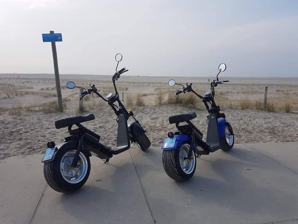 De E-Chopper heeft een ander uiterlijk dan de E-Scooter en kan sneller rijden